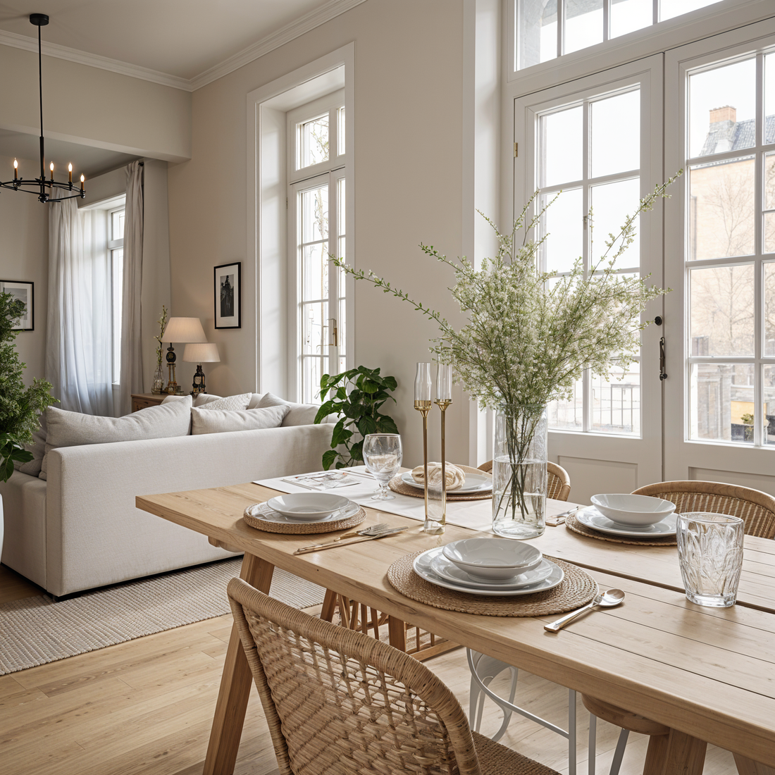 6 Tips for Creating an Elegant Dinner Party Tablescape in Nordic Style